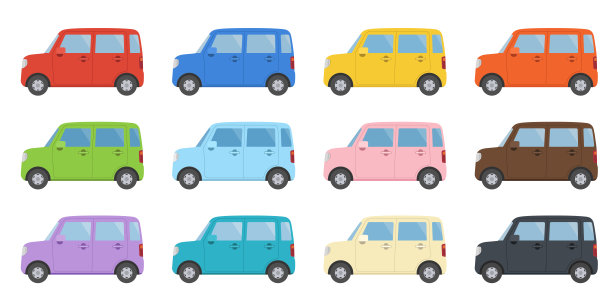 轻型汽车插画套装图片下载