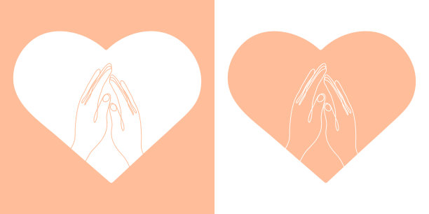 一套两张心形插图图片下载