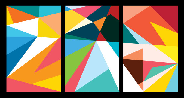 矢量彩色抽象几何海报夏季2024图片下载