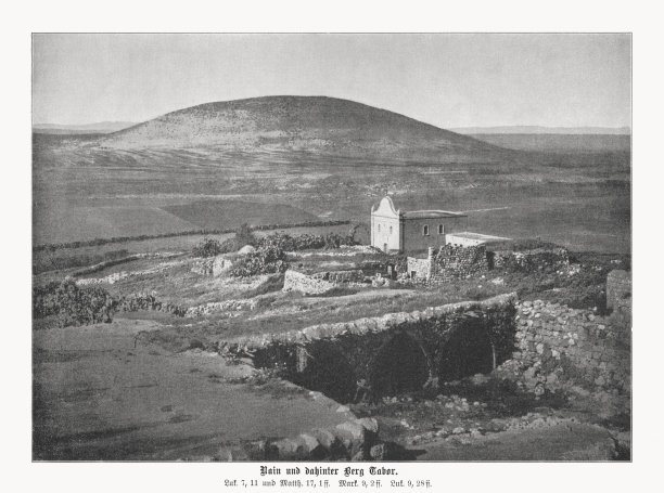 纳因和塔博尔山，以色列，半色调印刷，1899年出版图片下载