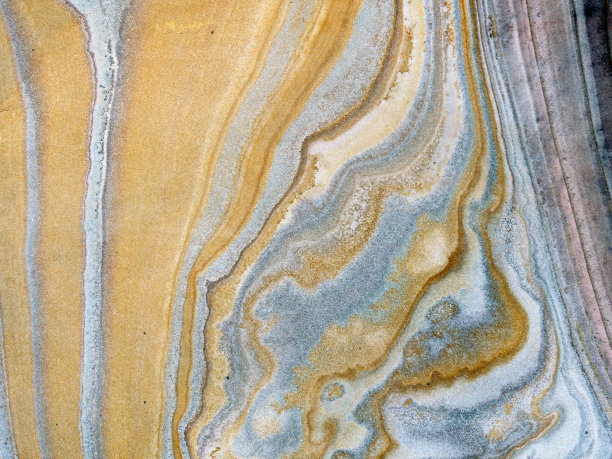 金色漩涡:抽象的蓝色口音沙色调-股票照片图片下载