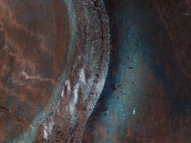 海洋纹理:深蓝色和铁锈抽象图案-股票照片图片下载