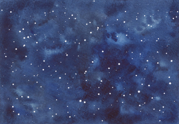 夜晚星空，水彩插画，手绘。抽象的暗背景与梯度图片下载