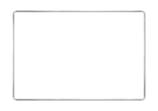 矩形现实框架金属或银色圆角。在白色背景上细长。钢材、相框模板。为图片。插图。图片下载
