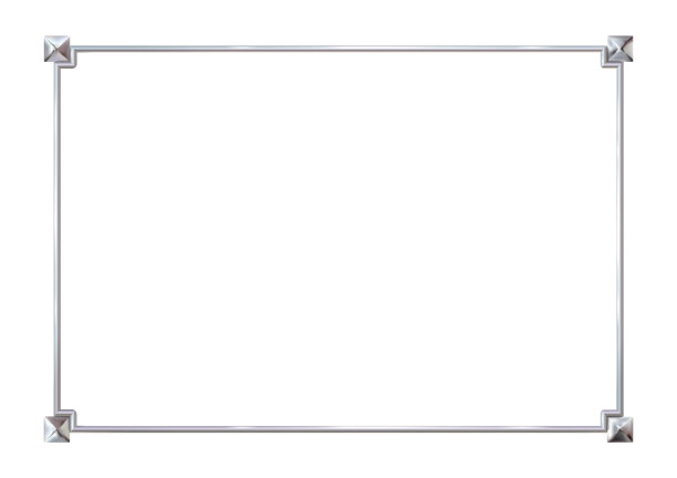 矩形现实框架金属与角落元素的金属方块。图片下载