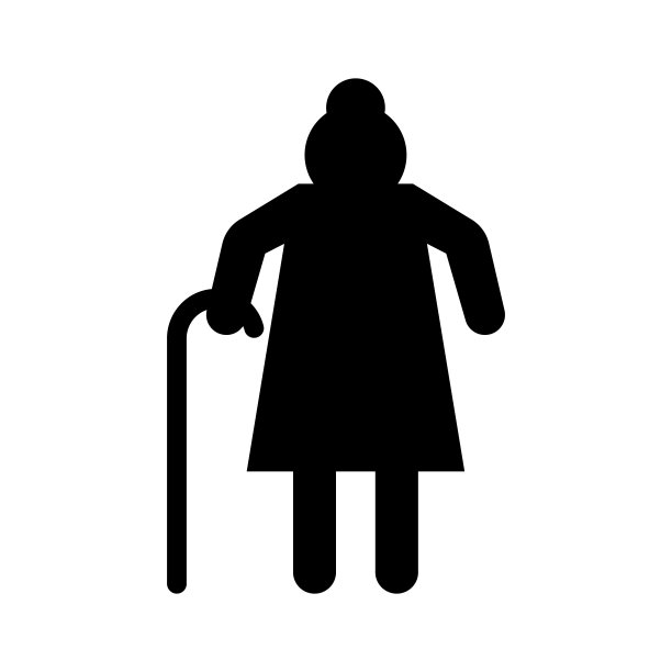 老年妇女男性象形文字人物剪影图标插图孤立矢量符号符号图片下载