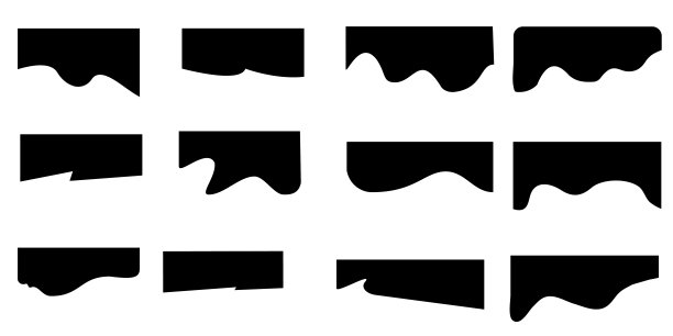 一组用于ui设计的黑色分隔头图片下载