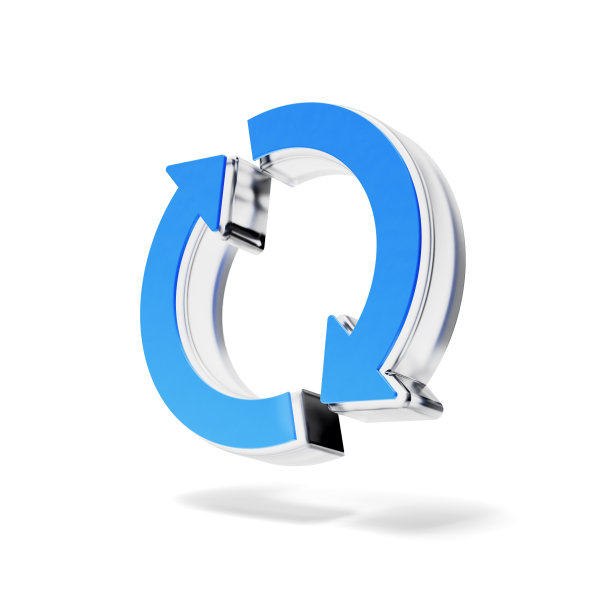 更新，刷新符号3d符号。孤立在白色背景上。图片下载