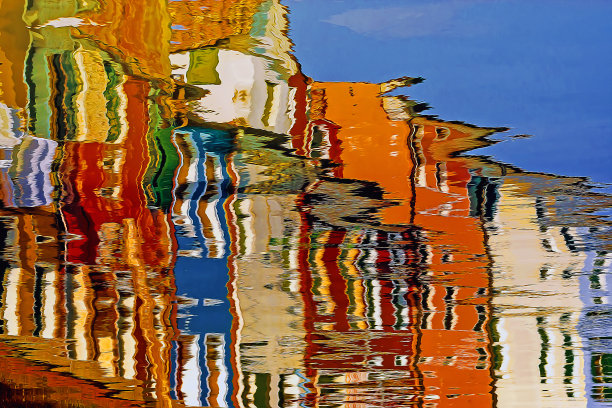 Burano,意大利。著名的彩色布拉诺房子。布拉诺岛，意大利威尼斯。图片下载