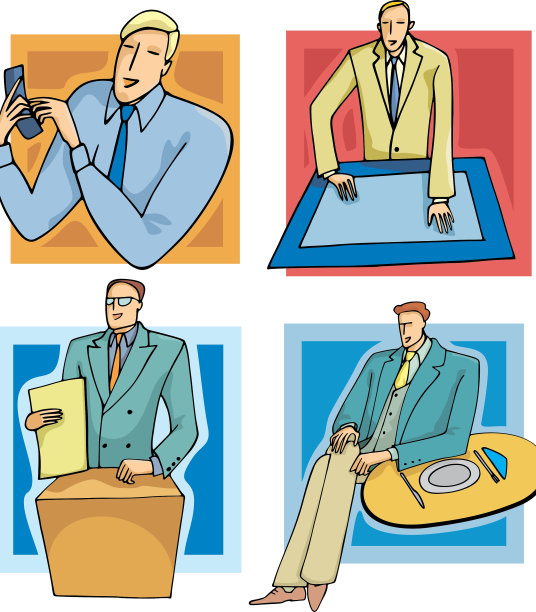 办公室商人与管理者矢量插画图片下载