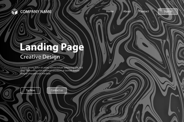 登陆页面模板-液体背景与灰色梯度-时尚的设计图片下载