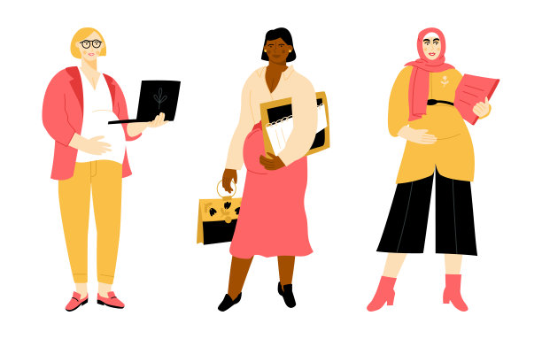 一组正在工作的孕妇图片下载