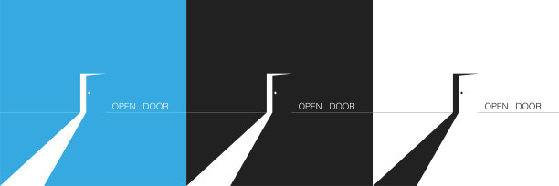 半开门标志。矢量EPS 10图片下载