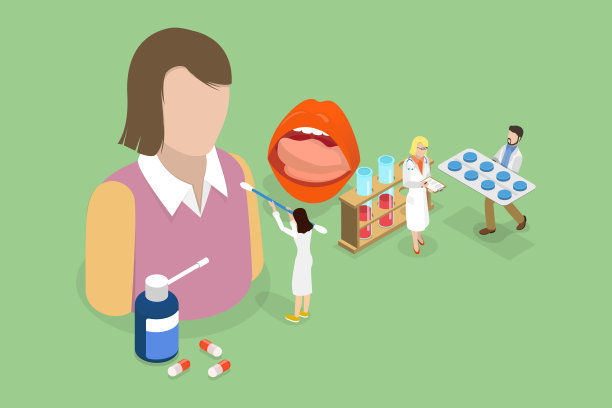 耳鼻喉科三维等距平面矢量概念图图片下载