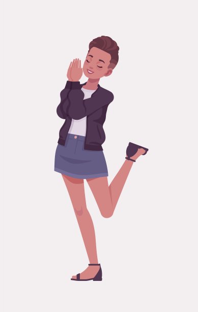 有魅力的女孩站着恳求，询问年轻的都市时尚女子图片下载