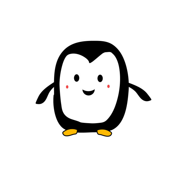 可爱的白色和黑色圆点企鹅矢量图片下载