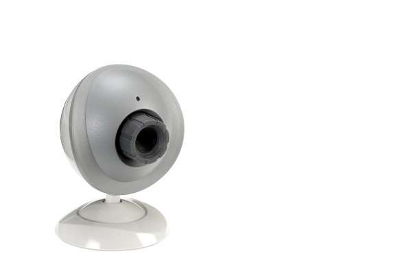 网络摄像头或视频摄像头，在线电脑配件隔离在白色背景上，留出文字空间图片下载