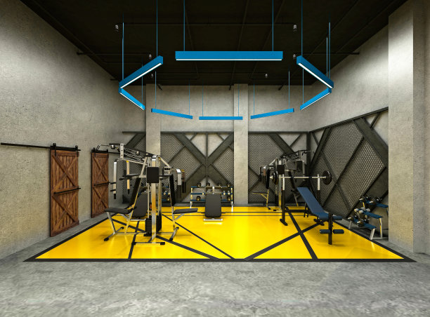 3d渲染健身房健身瑜伽普拉提工作室图片下载