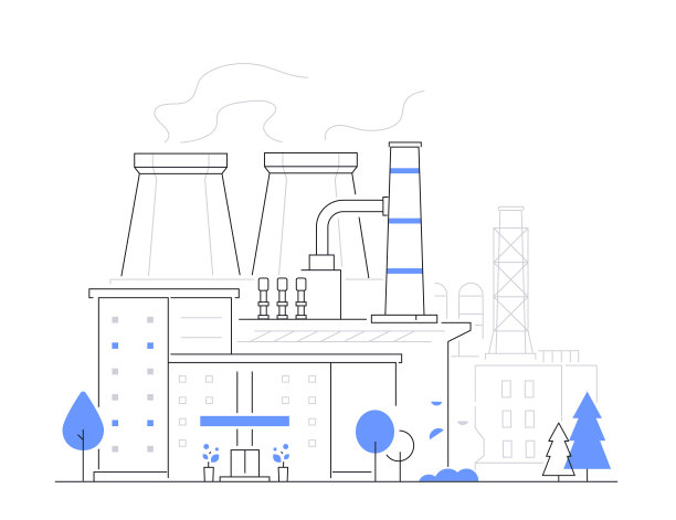 城市工厂-现代线条设计风格插图图片下载