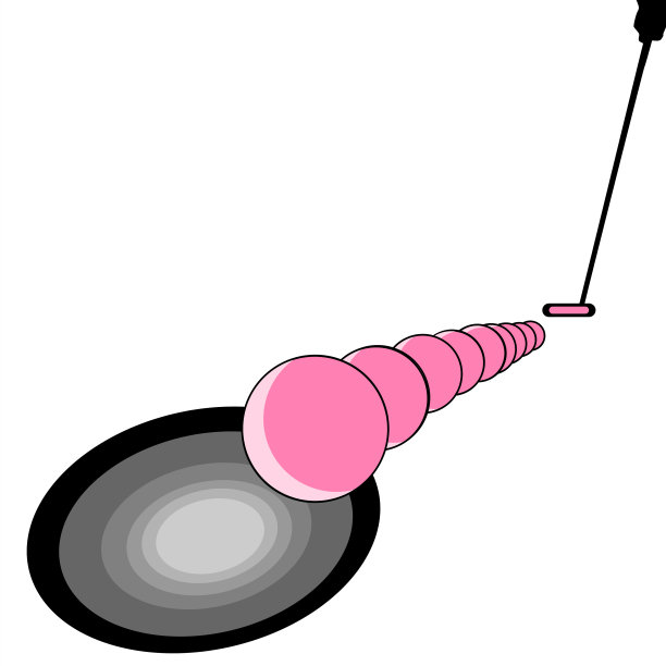 高尔夫球洞近距离粉色球图片下载