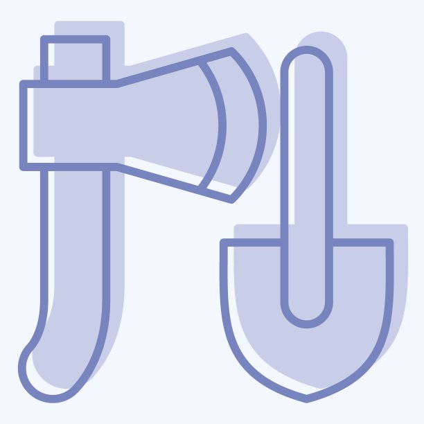 图标工具。与休闲旅游有关的标志。双音风格。简单的设计说明。图片下载