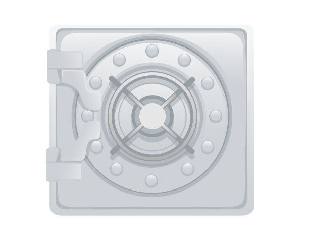 大装甲钢门安全安全保持货币矢量插图隔离在白色背景图片下载