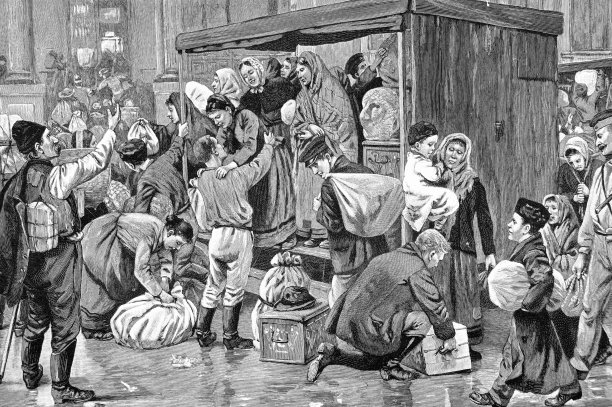 柏林，波茨坦火车站的外籍工人和季节工图片下载