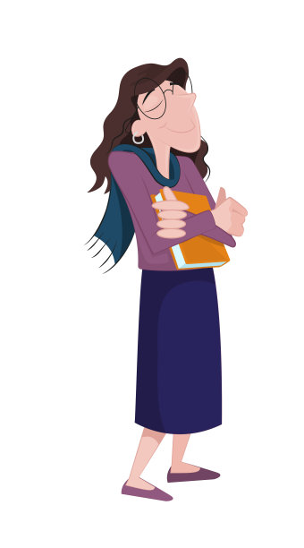 快乐的作家，手里拿着出版的书。书呆子女孩带着一本书。学生或读者。图片下载