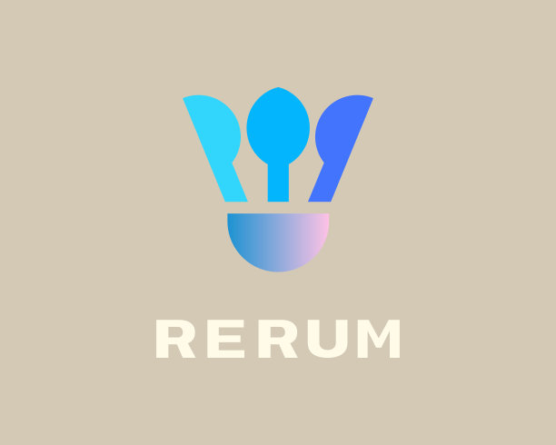 抽象皇冠从刀勺子和盘子的标志。餐厅、咖啡厅、小酒馆的通用标识。创意毽子羽毛球标志。矢量图图片下载