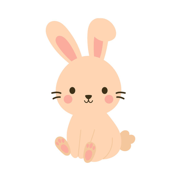 可爱的波西米亚小复活节兔子。迷人的卡通兔子人物的孩子卡，婴儿淋浴，邀请，海报。矢量股票插图图片下载