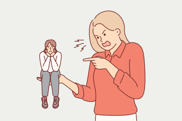 争吵的女人与手掌上的男人：不良关系图片下载