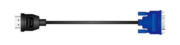 水平转换电缆DisplayPort公转Analog RGB (VGA)/Mini D-sub 15引脚公图片下载