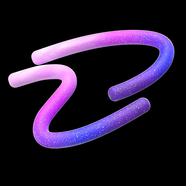 三维哑光弯曲线条抽象梯度形状图片下载