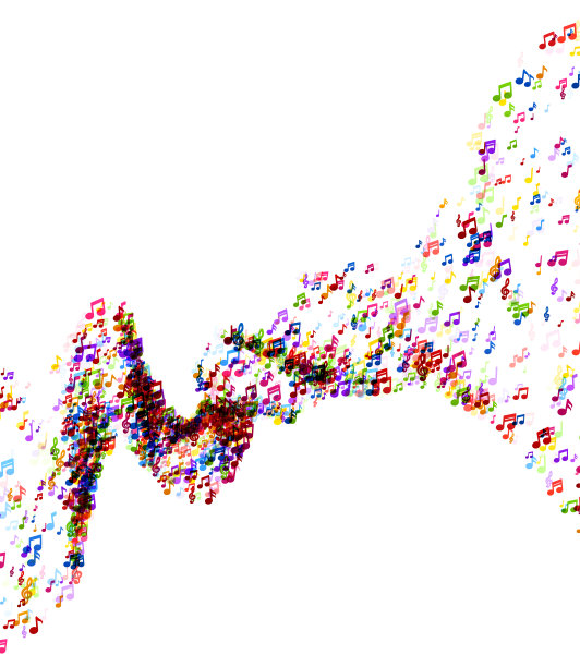 抽象的彩色音符波图片下载