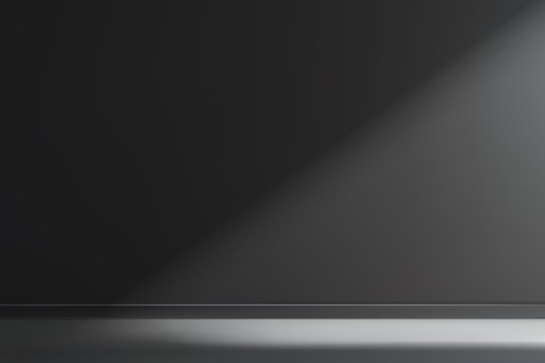 空的工作室房间背景和墙上的光影。图片下载