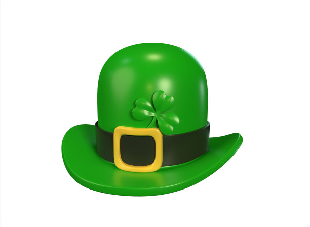 卡通女性小妖精帽子在一个白色的背景3d渲染图片下载