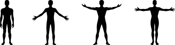 矢量剪影的一个简单的站立的人图片下载