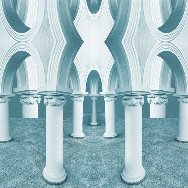 抽象拼贴与元素经典建筑。艺术海报，概念，杂志封面。背景。图片下载