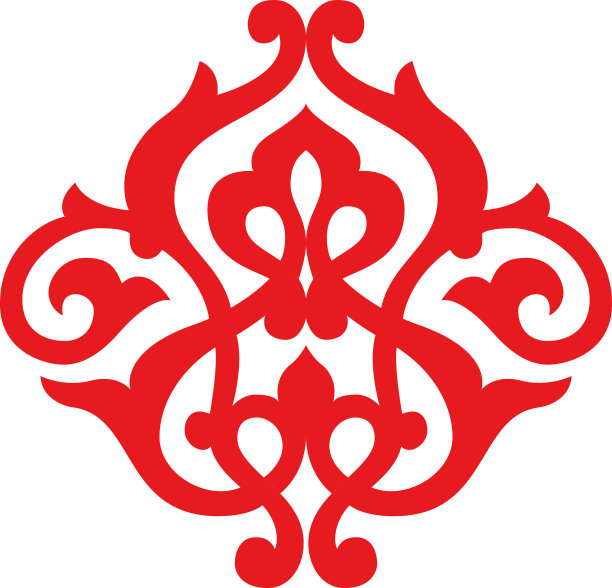 矢量红色无缝哈萨克民族装饰。民族格局为大草原上的游牧民族、突厥人。边界，框架蒙古人，吉尔吉斯人，布里亚特人，卡尔梅克人。图片下载