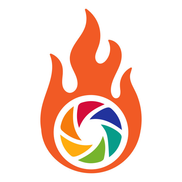 燃烧火焰火焰快门镜头光圈相机摄影插图设计矢量图片下载