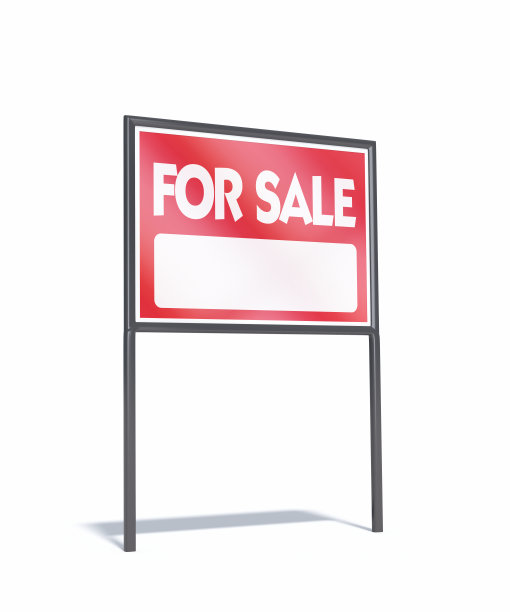 房地产出售标志文本黑色金属框架，对象+阴影路径图片下载