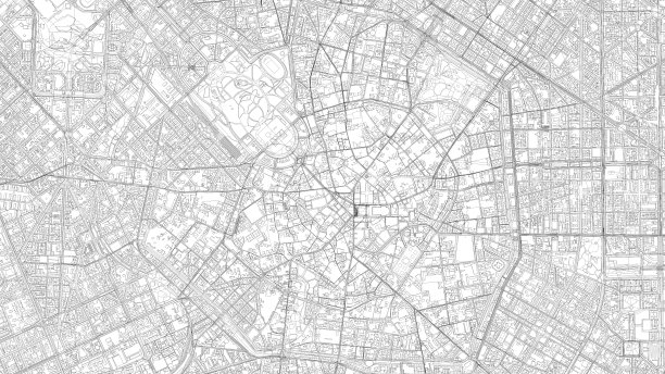 米兰城市和大型建筑的3D插图图片下载