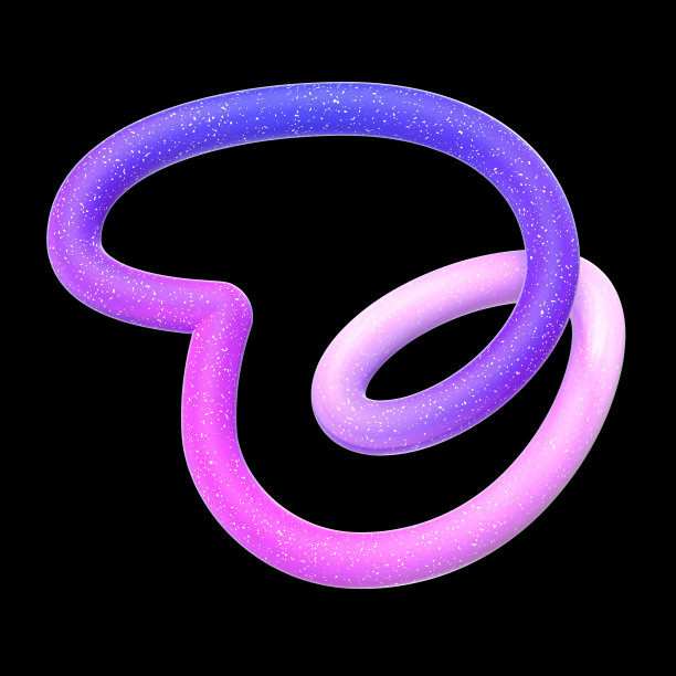 三维哑光弯曲线条抽象形状图片下载