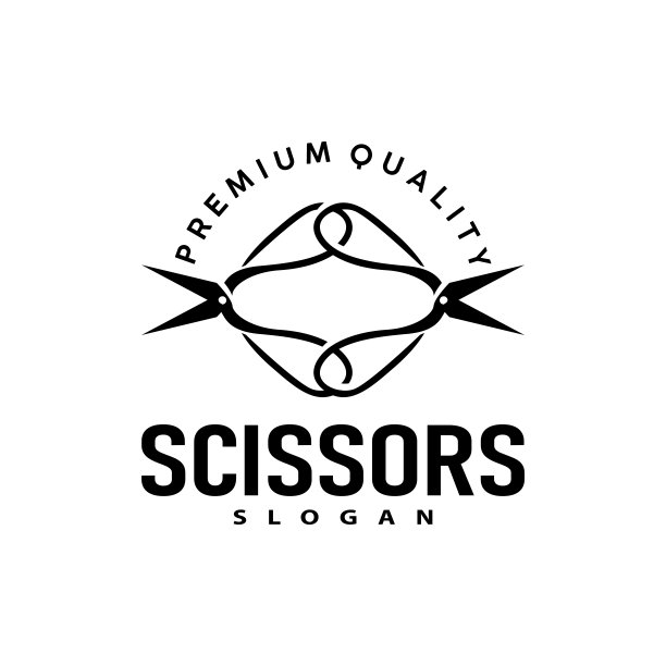 剪刀标志设计复古复古简单的理发工具黑色剪影插图图片下载