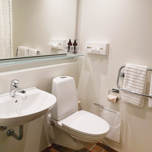 斯堪的纳维亚风格的现代浴室:干净，简约的设计。图片下载