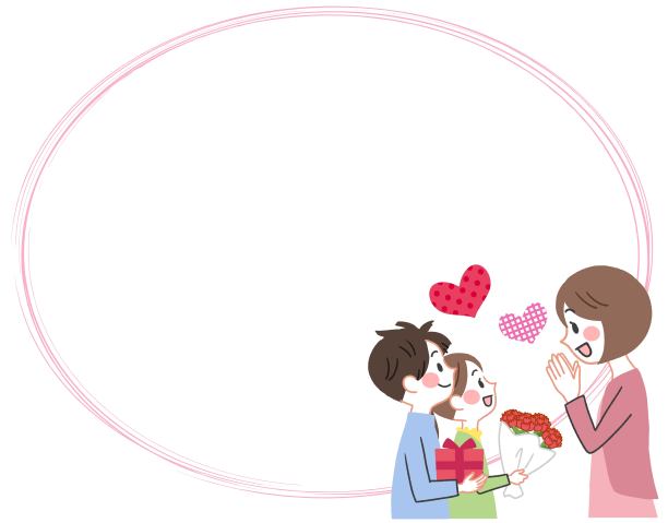 母子相框插图图片下载