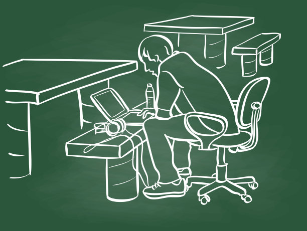 校园户外学习素描黑板图片下载