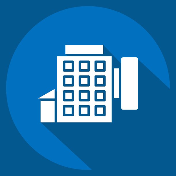 图标的酒店。与休闲旅游有关的标志。长影式。简单的设计说明。图片下载