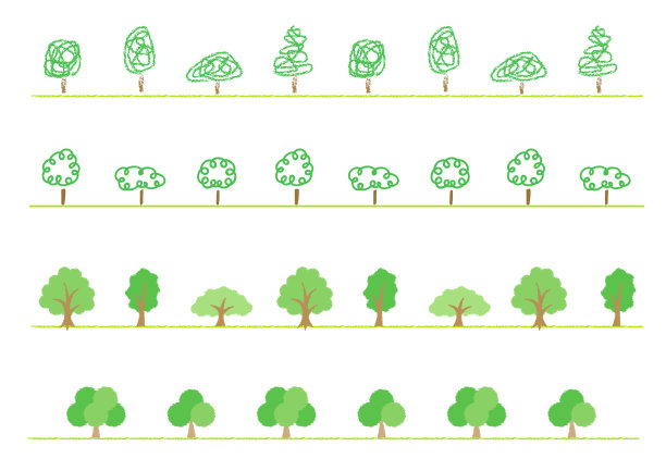 绿树直线型集图片下载