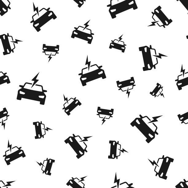 电动汽车充电。无缝模式。白色背景的图标图片下载